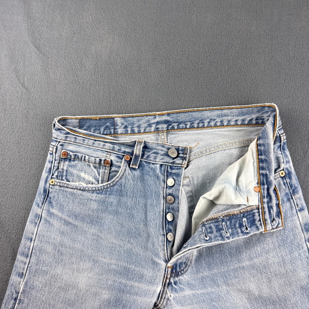 Vintage USA Levis 501xx Jeans Men's 32x38 (Fits 32x35) Blue Button Fly Faded